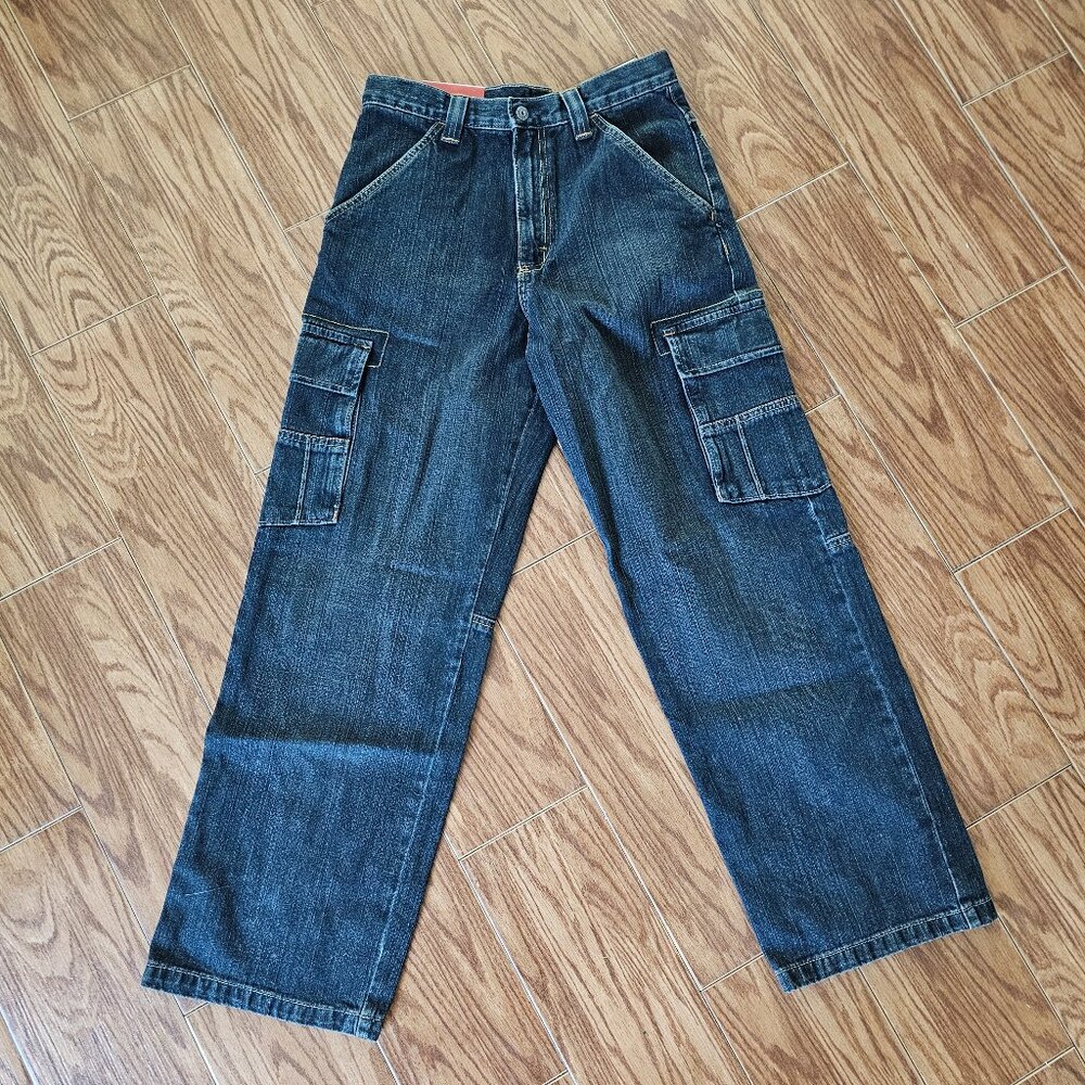 NWT Wrangler Cargo Jeans | Boys Size 16R | Adjustable Waist | Utility Denim Pant